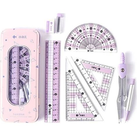 Compass - Ensemble Outils Mathématiques - Métal Et Plastique - Pour Étudiants École Collège - 1 Pièce (1/4)