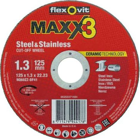 Meule à tronçonner MAXX 3 - Ø 125 mm - Épaisseur 1.6 mm - FLEXOVIT