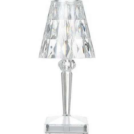 Lampe de table en cristal diamant, lampe de chevet rechargeable USB, température et luminosité réglables, commande tactile (1/3)