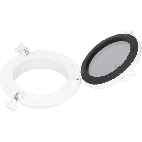 Hublot rond 20 cm en verre trempé, fenêtre de pont universelle pour camping-car, bateau et yacht, blanc (1/5)