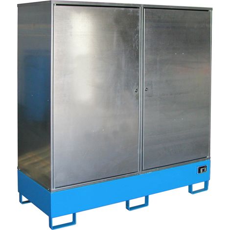 Bauer Gefahrstoff-Schrank GS-2, abschließbar, für max. 2x200l Fässer, Lichtblau