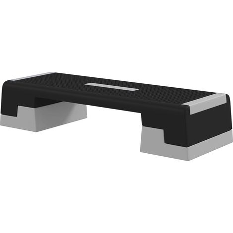 Stepper ad Altezza Regolabile con Gradini Rimovibili e Fondo Antiscivolo 97x36x15/20/25 cm in ABS Grigio (1/5)