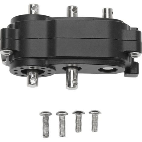 Boîtier de Transfert CNC 2 Vitesses en Alliage d'Aluminium Anodisé Noir pour SCX10 1/10, 313mm d'Empattement (1/5)