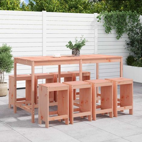 vidaXL Ensemble de bar de jardin 9 pcs bois massif douglas (1/5)
