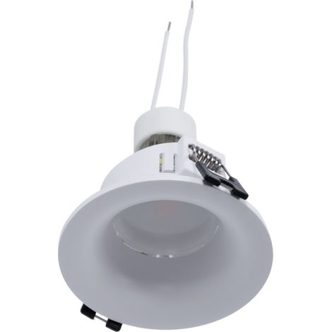 Kit Collerette spot encastrable Ø86mm (blanc) + Ampoule GU10 - Blanc Chaud (1/5)