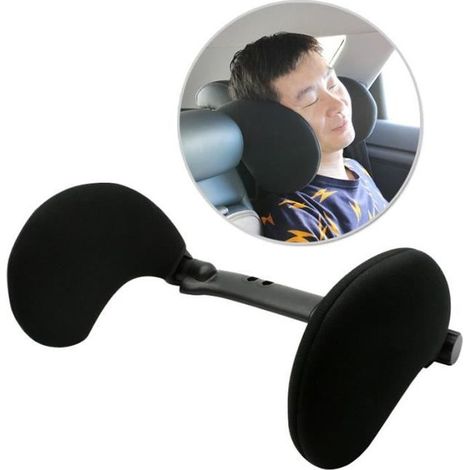 Oreiller de voiture siège appuie réglable - ROKOO - soutien-cou haute élasticité - noir-Ywey (1/4)