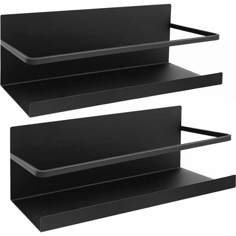 Lot de 2 étagères magnétiques pour réfrigérateur,étagères suspendues,étagères à épices autocollantes pour organisateur de cuisine, 1 niveau (SKU produit : 96934614  SKU Offre : CJ-20250801-CFZWJ22) (1/4)