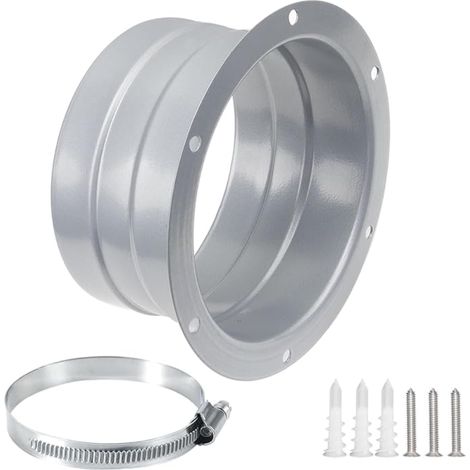 100MM Bride de Raccordement Métal Tube Rond Bride de Fixation Murale Connecteur Adaptateur Bride Connexion Pinces Vis Conduit Ventilateur Flexible Cuisine (1/5)