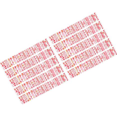 10 feuilles de ruban adhésif PET long, autocollants décoratifs mignons de style dessin animé pour calendrier, type 10 (1/5)
