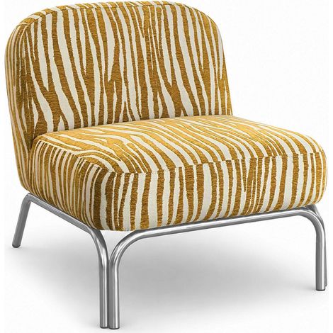 Fauteuil lounge en tissu chenille zèbre, SAVARA (1/3)