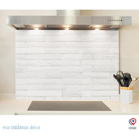Fond de hotte : Mur brique en grès - Alu composite - 60 cm - 45 cm (1/5)