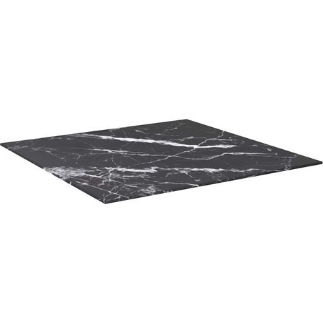 Maison Exclusive - Stolní deska černá 70x70 cm 6 mm tvrzené sklo mramorový design (1/5)