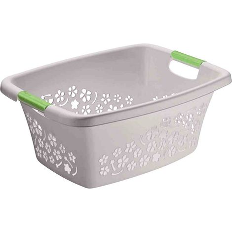 Cestello per biancheria Flowers 50 l grigio 65,1 x 48,6 x 26,2 cm