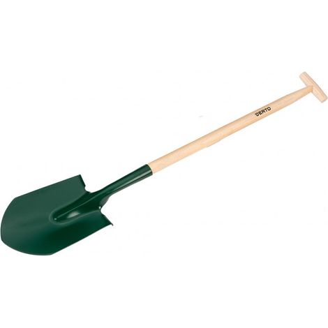Pala afilada, mango de madera, mango en forma de "T", americana (1/4)