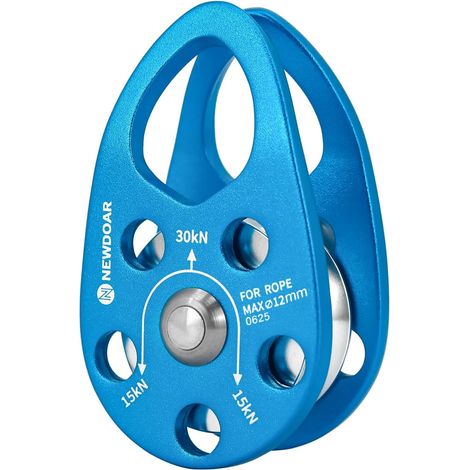 Micro Pulley Mobile 30KN/6746 LB Single Pulley Mobile Cheek Shape for Rope 12 mm Diameter Maximum for Climbing, Rescue and Handling (1/5)