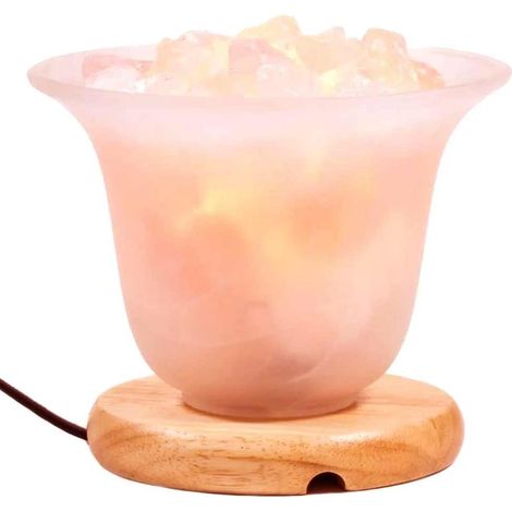 Lampe en cristaux de Quartz rose et sel (1/2)