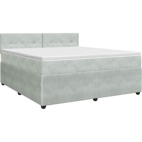 Maison Exclusive - Letto box spring con materasso Grigio Chiaro 180 x 200 cm (1/5)