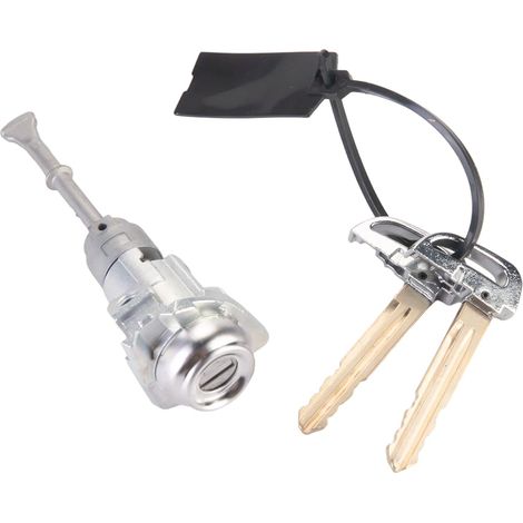 Juego de cilindros de cerradura de puerta delantera con llaves para Hyundai Elantra 2017-2020 2 llaves, color plateado Cilindro de cerradura de puerta izquierda del conductor. Reemplaza las piezas 8