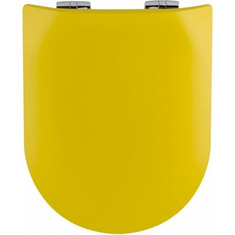 Abattant WC Wood Slim Jaune soufre mat - descente assistée - déclipsable - Olfa (1/5)