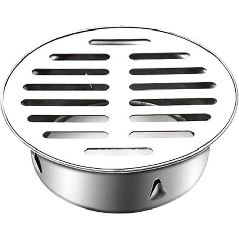 Siphon de Sol en Acier Inoxydable 110mm - Siphon Anti-Blocage pour Balcon et Salle de Bain - Couvercle Rond, Siphon Haute Qualité