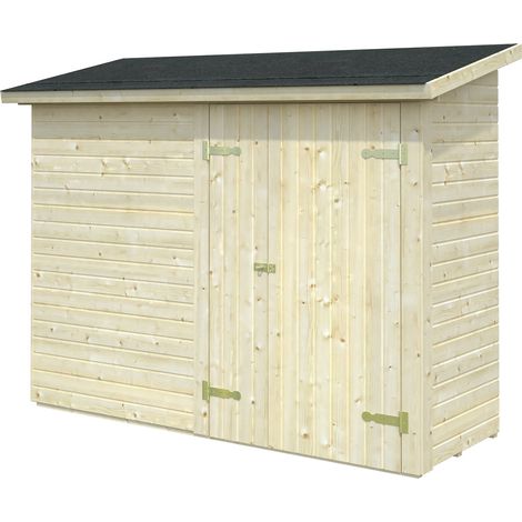 Abri de jardin en bois Leif 2,2 m2 Traité Marron (1/3)
