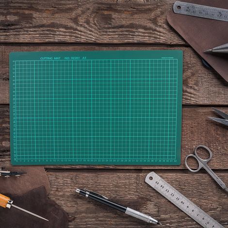 Tapis de découpe vert A3 pour couture, planche anti-dérapante avec grille, outil de bureau et école, face unique, format 30x45 cm