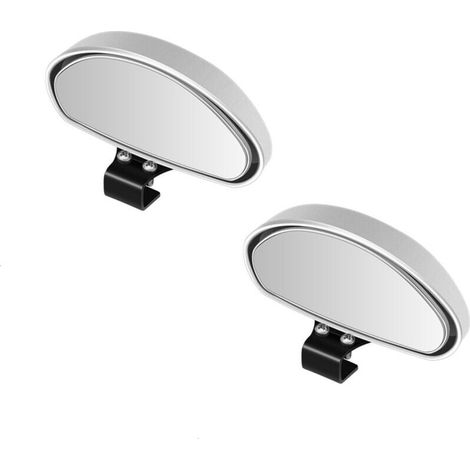 Piece Rearview Mirror, Blind Spot Mirror, Silver, Complete Car Mirror - Convex Mirror, Adjustable Angle (1/3)