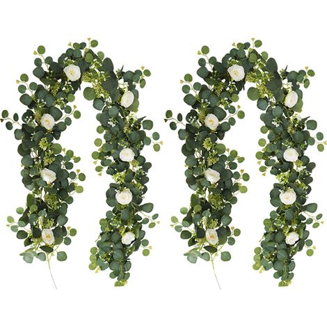 de fleurs artificielles feuilles vigne décoration murale fleurs/ficelle 2Guirlande fond-200CM 8 vertes (1/5)