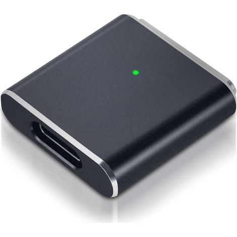 USB-C auf Mag-S 3 Magnetadapter 100W, USB-C-Buchse auf Mag-S 3 T-Stecker-Konverter, PD-Schnellladefunktion, kompatibel mit MacBook Pro/Air M1 M2 M3 M4 (14"/16"), Silber (1/5)