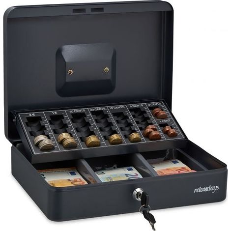 Caja de caudales gris con 2 llaves (1/5)