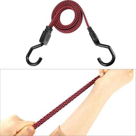 Tendeurs Elastique avec Crochets, Sangle Elastique 110 cm, Extensibles 210 cm (1/2)