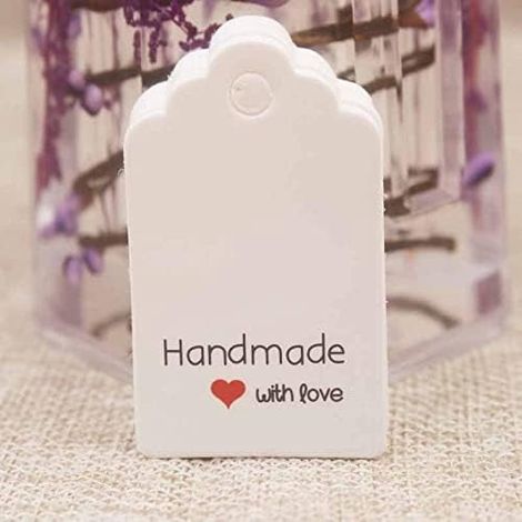 Etiquettes Cadeaux - Papier Blanc 50 x 30 mm - Trou de 5 mm - Pour Noël Mariage Faveurs Artisanat - Lot de 100 Pièces