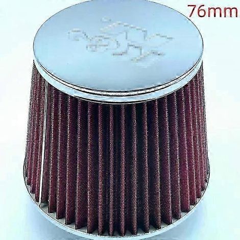 Filtre à air d'admission universel à haut débit, tête champignon, pour voiture, 102 mm, 89 mm, 76 mm, 3, 3,5, 4 pouces, conique, pour KN 14084-2 (court, argenté, 76 mm) (1/5)