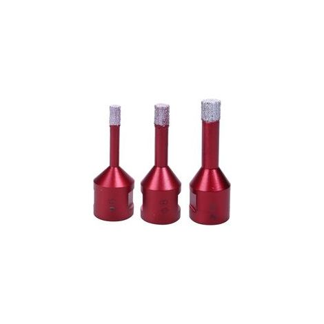 Memkey – Set mit 3 M14 Diamant-Kernbohrern – Durchmesser 6/8/10 mm – Länge 60 mm – Zum Trockenbohren in Fliesen, Marmor und Granit - Crezuo