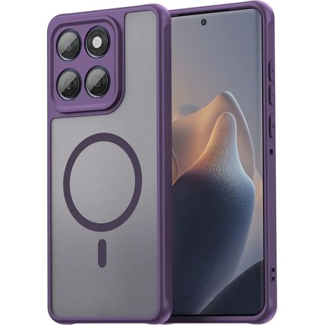 (Violet, Motorola Moto G56) Étui de protection magnétique transparent mat antichoc pour Motorola (1/4)