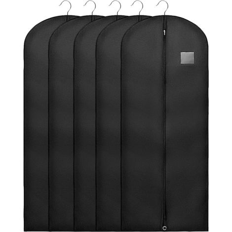 Lot de 5 housses de robe longue, tissu non tissé, respirantes, 120x60cm, noir (1/5)