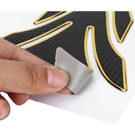 Adatto per adesivi per serbatoi in PVC neri e oro, applicabile a motociclette Yamaha/Suzuki/Kawasaki/Honda.