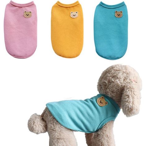 3-teiliges Strick-Body-Set für Katzen/kleine Hunde – Gelb/Blau/Rosa (1/5)