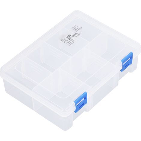 Kleinteile-Organizer mit 7 Fächern, transparenter Aufbewahrungsbox, PP-Kunststoffbehälter mit herausnehmbarer Trennwand (1/5)