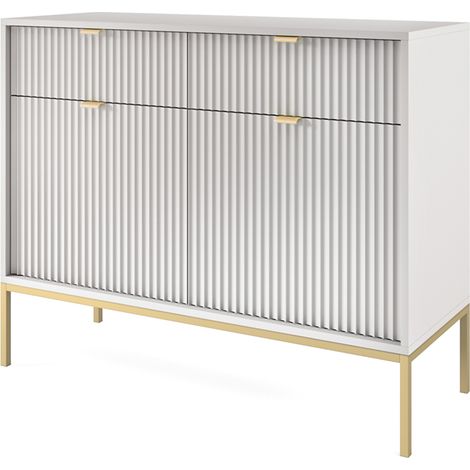 Kommode 104cm breit, grau, Fußgestell goldfarben NEWCASTLE-160 (1/4)
