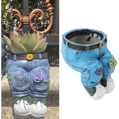 Pot de Fleurs Pantalon en Résine Décoratif pour Jardin et Maison  Pot Modèle Unique Plantes Succulentes  Cadeau Idée Mariage, Décoration Intérieur (1/5)