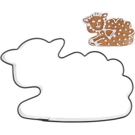Tagliabiscotti a forma di agnello in acciaio, 6,5 cm (1/5)