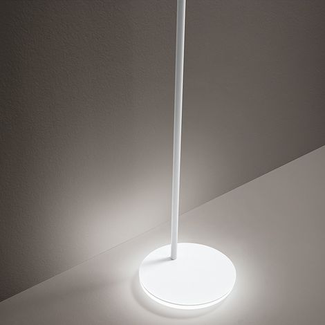 Piantana Gambo in metallo verniciato bianco con faretto orientabile  LED 3W 180LM (FARETTO) + 10W 620LM 3000K doppia accensione (1/3)