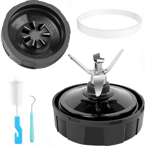1 Pack Blender Blade, 7 Fin Blender Blade Replacement, Extractor Blade Set Compatible with BL480 BL482 BL642 BL682 NN102, Replacement Parts with Seal Hook, Brush (1/5)