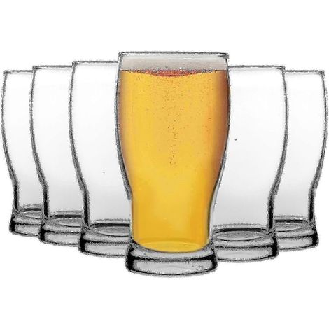 Set mit 6 Lav Belek Tulpen-Biergläsern (580 ml) – Große, klassische, bauchige Gläser für Craft-Biere – Klar