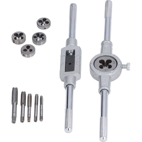 Kit de 12 Tarauds et Filières avec Clé pour Réparation Auto, Bricolage et Montage Meubles