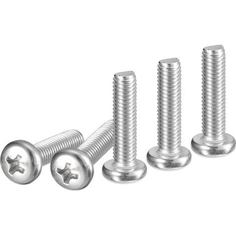 Vis à tête cylindrique, 100 pièces, acier inoxydable 304, tête Phillips, filetage métrique grossier complet, finition brillante, jeu de vis et boulons (M3 x 12 mm) (1/5)