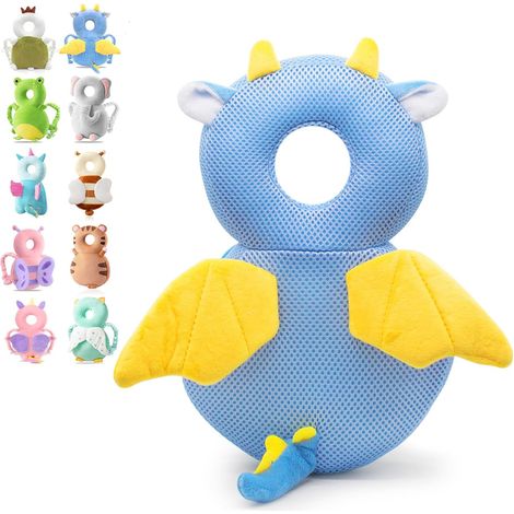 Kopfschutzkissen für Babys – 1 Stück – PP-Baumwolle und Netzgewebe – Verstellbar und atmungsaktiv – Für Kinder von 4 bis 24 Monaten – Drache (1/5)
