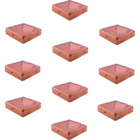 10x Pfostenkappe Kupfer Pyramide 7x7 cm Abdeckkappe für Pfosten 71mm (1/4)