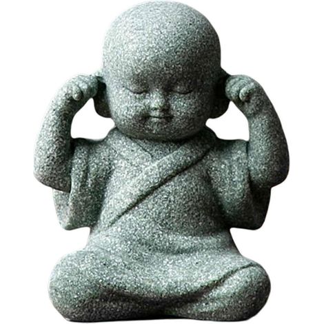 Figurine de moine, statue de Bouddha, sculpture décorative faite main pour jardin de méditation intérieur-1